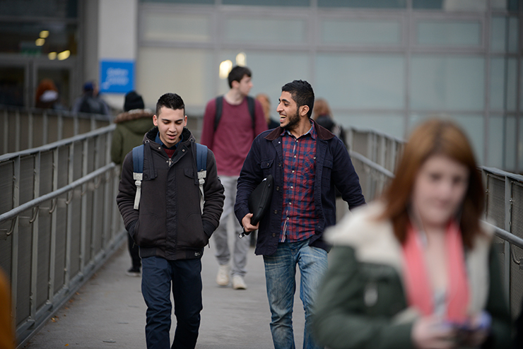 Students walking